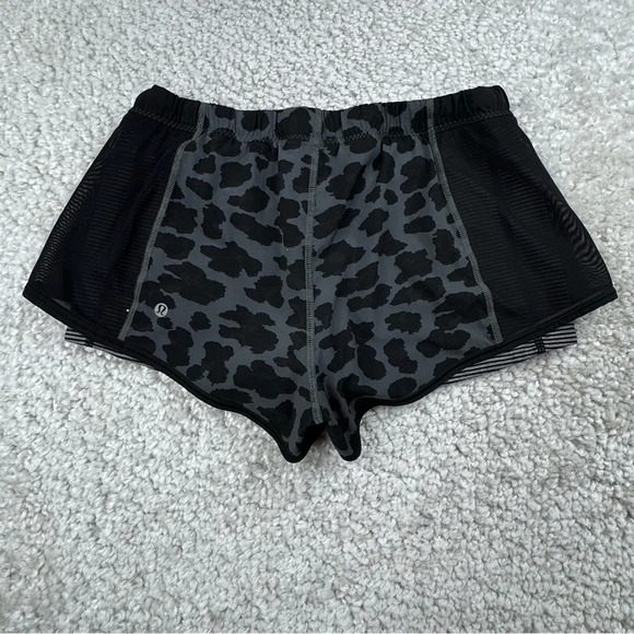 Lululemon Meshed up Short. Cheetah Leopard Print. Lined. Running Workout. 8 - Picture 4 of 14